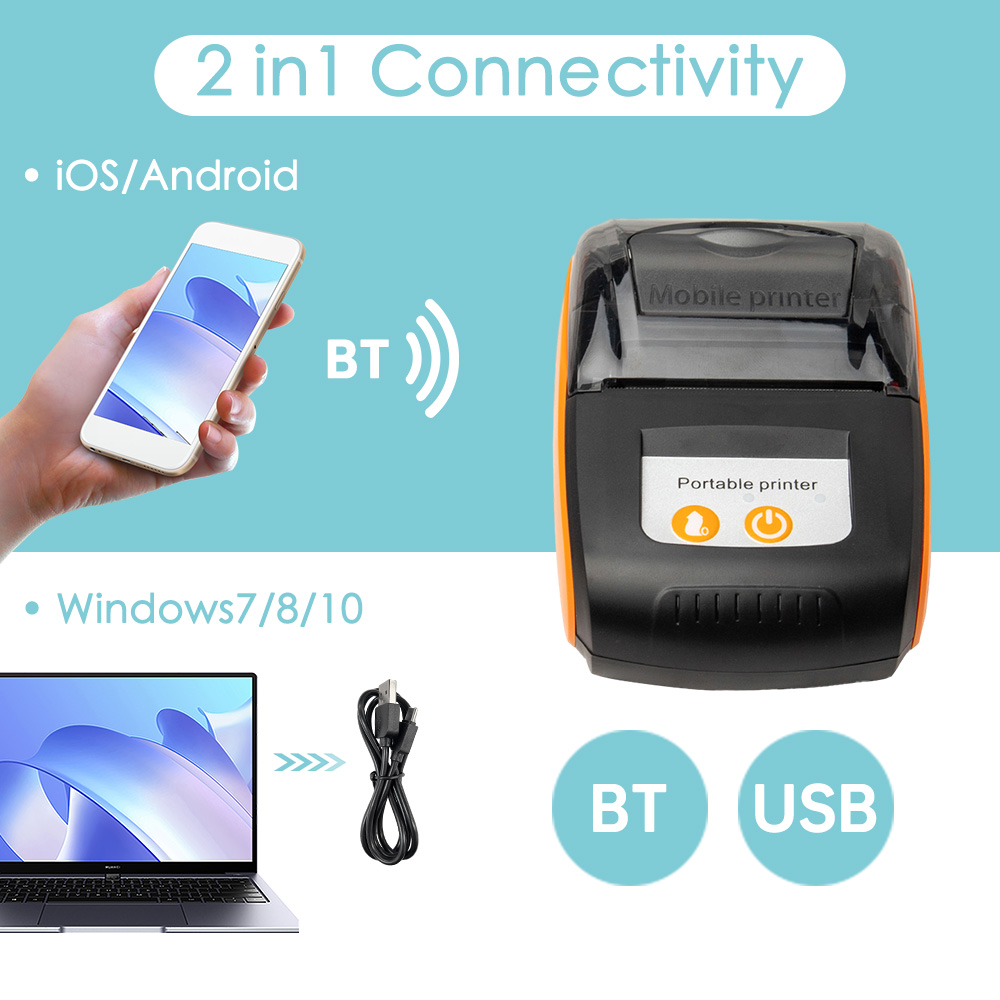 휴대용 영수증 프린터, 미니 열전사 인쇄, 무선 BT  - Barcode Printer 리뷰 및 가격
