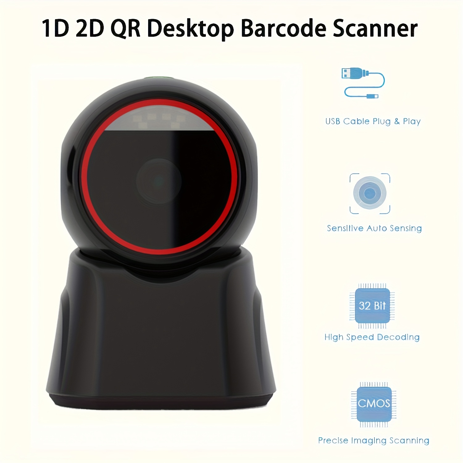 2D 바코드 스캐너, 데스크톱용, 전방향 자동 스캔,  - Barcode Printer 리뷰 및 가격